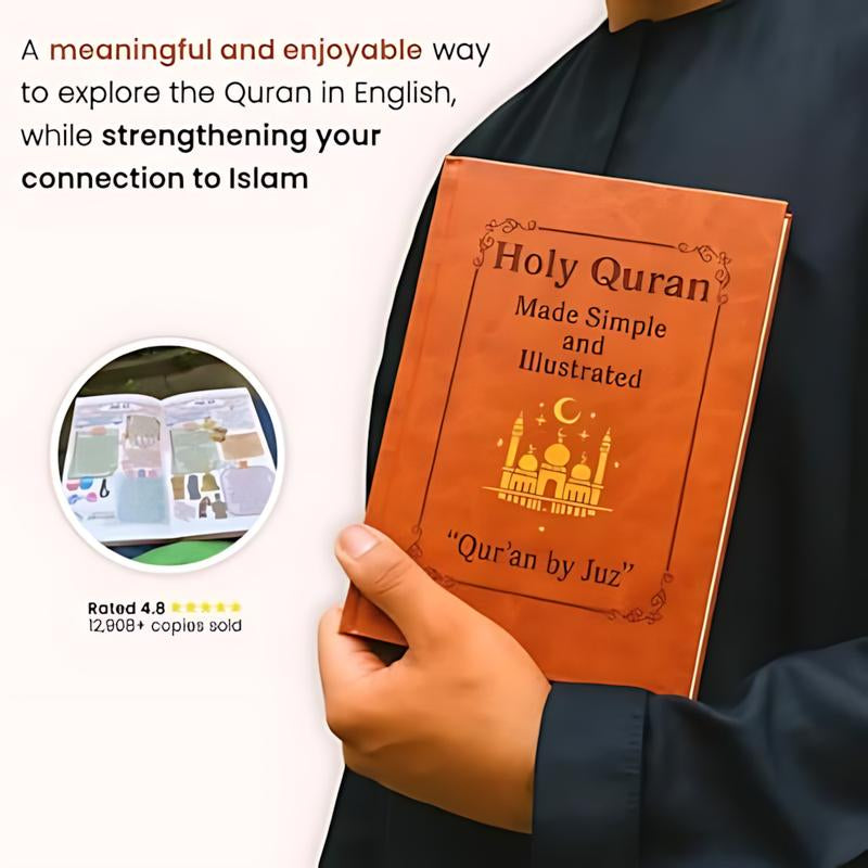 [Christmas Gift] Quran Learning Guide Journal, PU Leather Cover Quran Study Plan Notebook, Complete 114 Chapters Study Guide