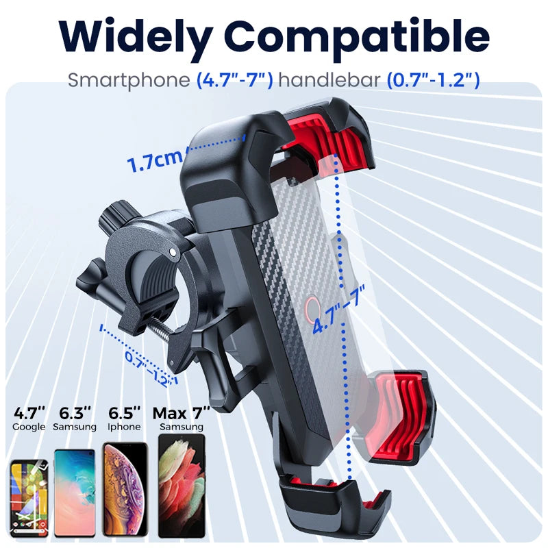 Joyroom  Bike Phone Holder 360° View Bicycle Phone Holder for 4.7-7 Inch Mobile Phone Stand Shockproof Bracket GPS Clip