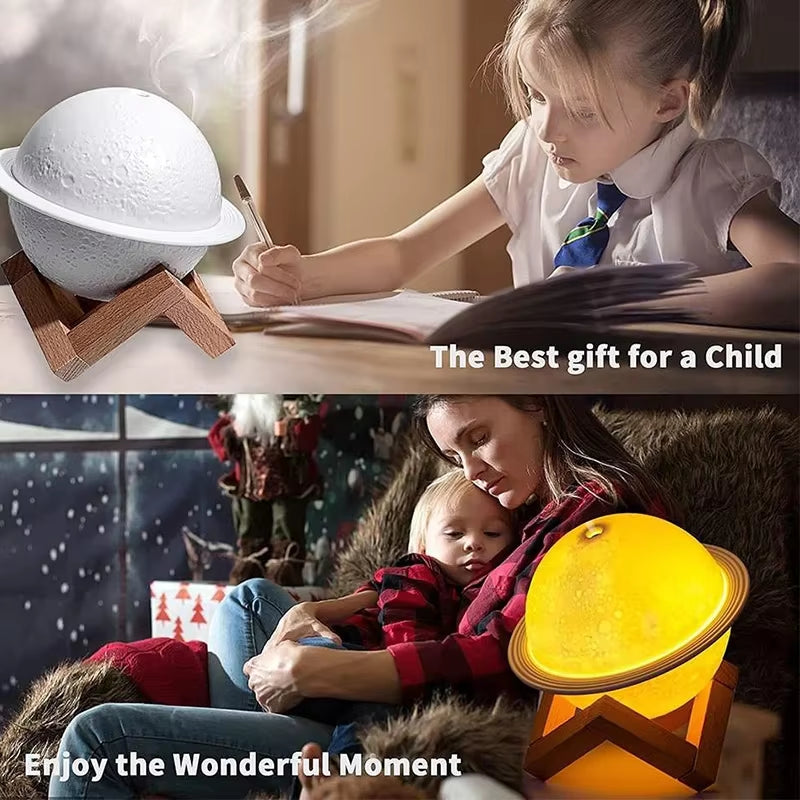 Ultrasonic Mini 3D Air Humidifier and Diffuser, 200Ml USB Fogger with LED Light