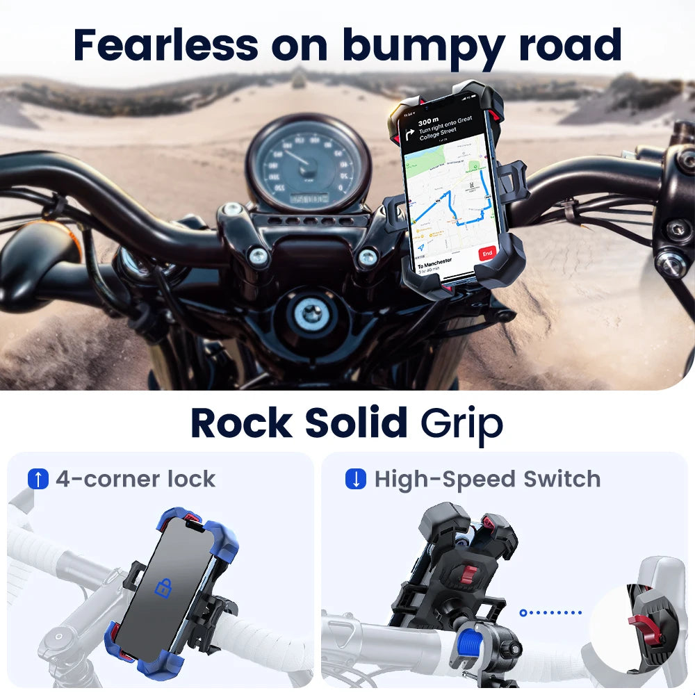 Joyroom  Bike Phone Holder 360° View Bicycle Phone Holder for 4.7-7 Inch Mobile Phone Stand Shockproof Bracket GPS Clip