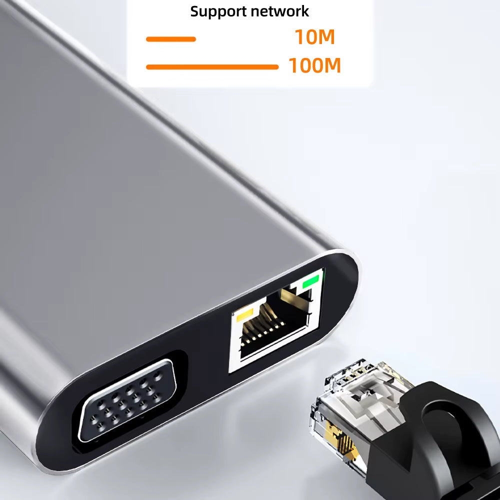 USB C HUB 4K 30Hz Type C to Hdmi-Compatible USB 3.0 Adapter 11 in 1 Type C HUB Dock PD 87W USB C Splitter for Macbook Pro Air