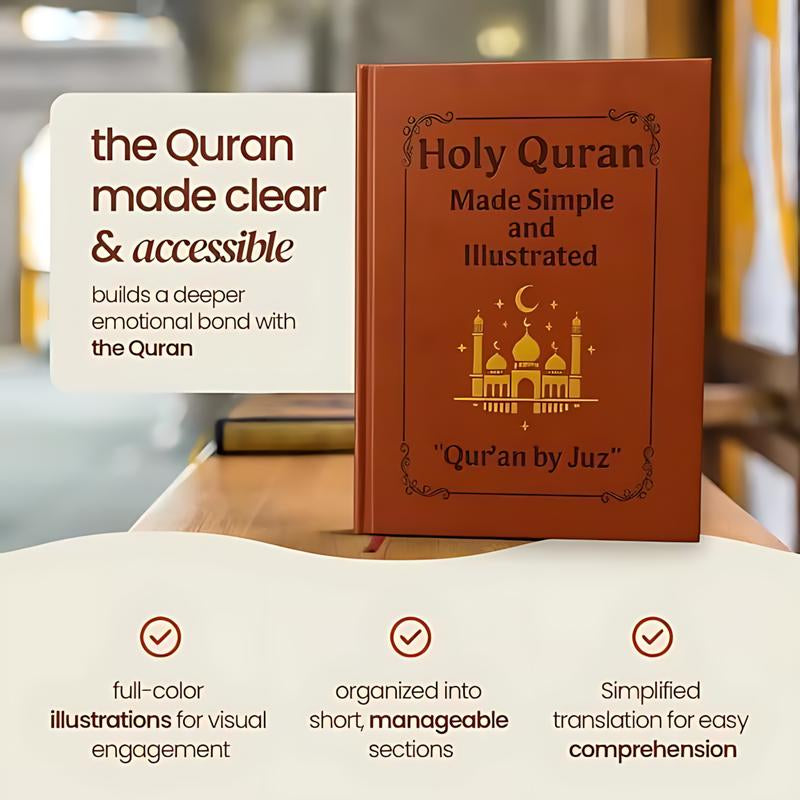 [Christmas Gift] Quran Learning Guide Journal, PU Leather Cover Quran Study Plan Notebook, Complete 114 Chapters Study Guide