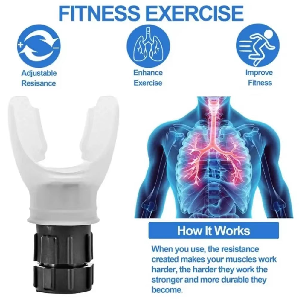 Lung Respiratory Muscle Training Device with Easy-to-Clean Mouthpiece for Breathing Exercises