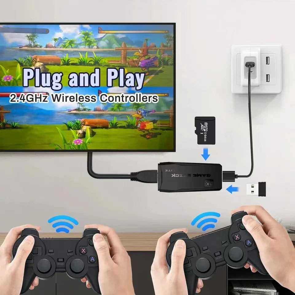 Video Game Console Built-In 20000 Games Wireless Controller TV Game Stick 4K HD Retro Mini Handheld Game Player