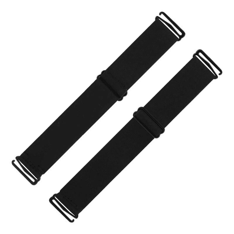 Recool Hair 2Pcs Adjustable Elastic Wig Band with Non-Slip Silicone Strips & Removable Buckles, Keeping Wigs in Place (Black)